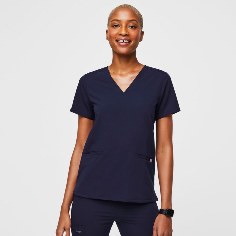 Figs Navy Casma Scrub Top Size M